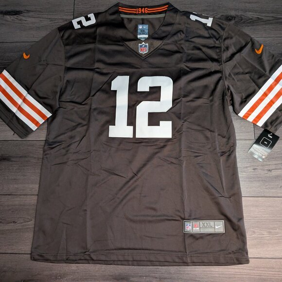 Men's Browns #12 Shedeur Sanders 2025 Stitched Limited Jersey Men's Sizes - Picture 8 of 8